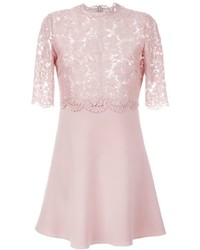 rosa gerade geschnittenes Kleid aus Spitze von Valentino