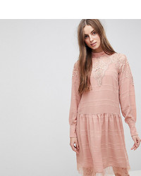 rosa gerade geschnittenes Kleid aus Spitze von Y.A.S Tall