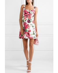 rosa gerade geschnittenes Kleid mit Blumenmuster von Dolce & Gabbana