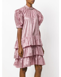 rosa gerade geschnittenes Kleid mit Rüschen von Christopher Kane