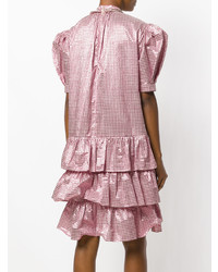 rosa gerade geschnittenes Kleid mit Rüschen von Christopher Kane