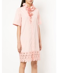 rosa gerade geschnittenes Kleid mit Rüschen von Lanvin