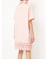 rosa gerade geschnittenes Kleid mit Rüschen von Lanvin