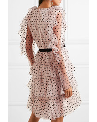 rosa gerade geschnittenes Kleid mit Rüschen von Philosophy di Lorenzo Serafini