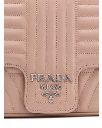 rosa gesteppte Leder Umhängetasche von Prada