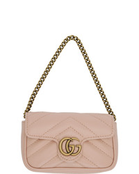 rosa gesteppte Satchel-Tasche aus Leder von Gucci