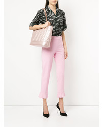 rosa gesteppte Shopper Tasche aus Leder von Love Moschino