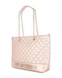 rosa gesteppte Shopper Tasche aus Leder von Love Moschino