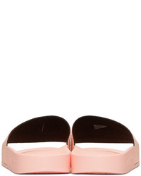 rosa Gummi flache Sandalen von adidas