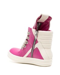 rosa hohe Sneakers aus Leder von Rick Owens