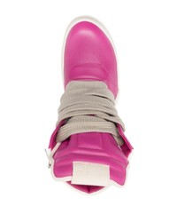 rosa hohe Sneakers aus Leder von Rick Owens