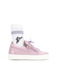 rosa hohe Sneakers aus Leder von Giuseppe Zanotti Design