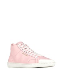 rosa hohe Sneakers aus Leder von Saint Laurent