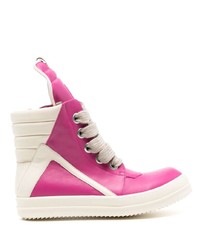 rosa hohe Sneakers aus Leder von Rick Owens