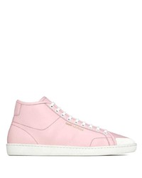 rosa hohe Sneakers aus Leder von Saint Laurent