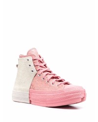 rosa hohe Sneakers aus Leder von Converse