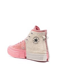 rosa hohe Sneakers aus Leder von Converse