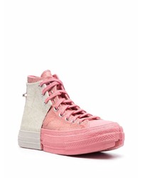 rosa hohe Sneakers aus Leder von Converse