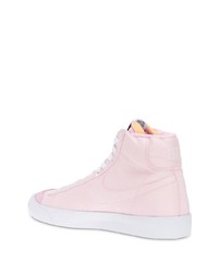 rosa hohe Sneakers aus Segeltuch von Nike