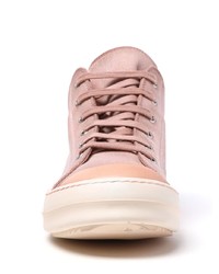 rosa hohe Sneakers aus Segeltuch von Rick Owens DRKSHDW