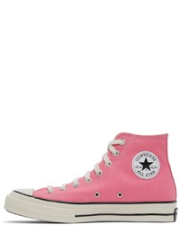 rosa hohe Sneakers aus Segeltuch von Converse