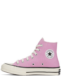 rosa hohe Sneakers aus Segeltuch von Converse