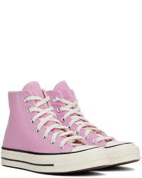 rosa hohe Sneakers aus Segeltuch von Converse