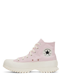 rosa hohe Sneakers aus Segeltuch von Converse