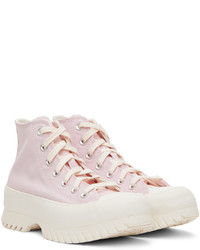 rosa hohe Sneakers aus Segeltuch von Converse