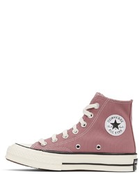 rosa hohe Sneakers aus Segeltuch von Converse