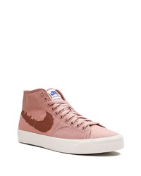 rosa hohe Sneakers aus Segeltuch von Nike
