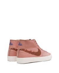 rosa hohe Sneakers aus Segeltuch von Nike