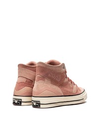 rosa hohe Sneakers aus Wildleder von Converse