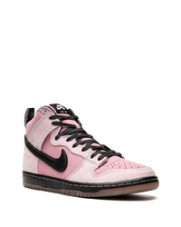 rosa hohe Sneakers aus Wildleder von Nike