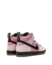 rosa hohe Sneakers aus Wildleder von Nike