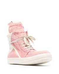 rosa hohe Sneakers von Rick Owens