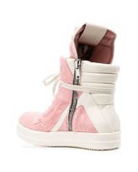 rosa hohe Sneakers von Rick Owens