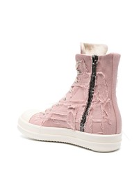 rosa hohe Sneakers von Rick Owens DRKSHDW