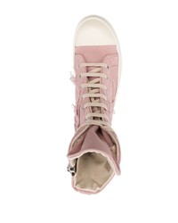 rosa hohe Sneakers von Rick Owens DRKSHDW