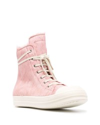 rosa hohe Sneakers von Rick Owens