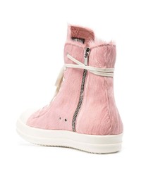 rosa hohe Sneakers von Rick Owens