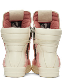 rosa hohe Sneakers von Rick Owens