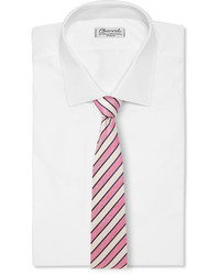 rosa horizontal gestreifte Krawatte von Richard James