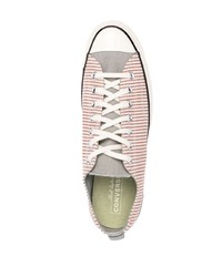 rosa horizontal gestreifte Segeltuch niedrige Sneakers von Converse