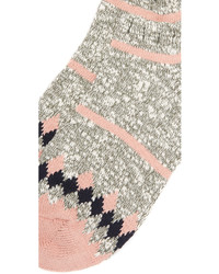 rosa horizontal gestreifte Socken von Madewell