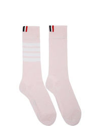 rosa horizontal gestreifte Socken von Thom Browne