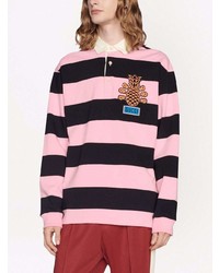 rosa horizontal gestreifter Polo Pullover von Gucci