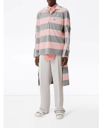 rosa horizontal gestreifter Polo Pullover von Burberry