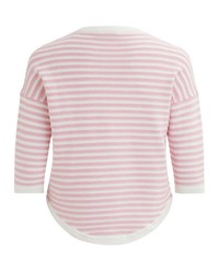 rosa horizontal gestreifter Pullover mit einem Rundhalsausschnitt von Object