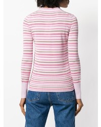 rosa horizontal gestreifter Pullover mit einem Rundhalsausschnitt von Kenzo